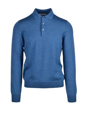 Gran Sasso Virgin Wool Polo Knit with Classic Collar and Three-Button Placket