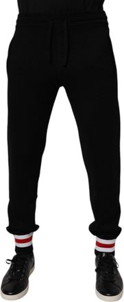 Dolce & Gabbana Mens Black Wool Mid Waist Jogger Sweatpants Pants