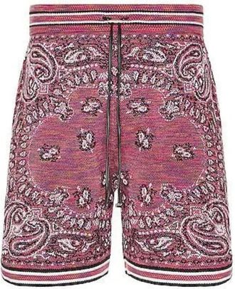 Amiri Mens Purple Space Dye Bandana Shorts