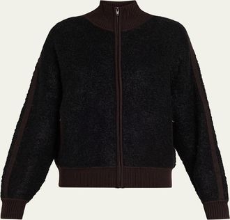 6397 Zip-Up Boucl&eacute; Track Jacket