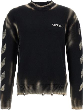 Off-white Black Knitted Crew Neck Sweater