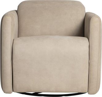 Bernhardt Livvy Leather Power Motion Swivel Chair