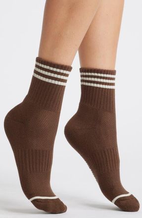 Le Bon Shoppe Girlfriend Cotton Blend Crew Socks in Mahogany at Nordstrom