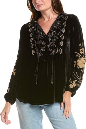 Johnny Was Velvet Prairie Silk-Blend Blouse