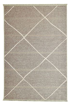 THEKO Alfombra fina tejida a m&aacute;quina en lana y viscosa rojo 80x150 cm