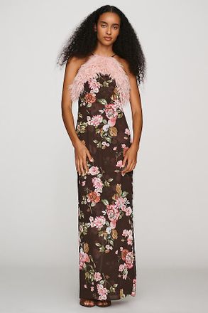 AFRM Jeffries Faux-Fur Halter Dress