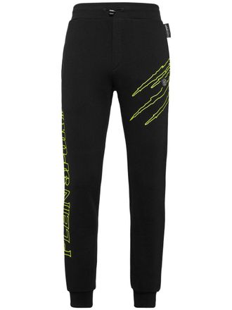 Plein Sport logo-print drawstring-waistband track pants - men - Polyester/Cotton - XXXXL - Black