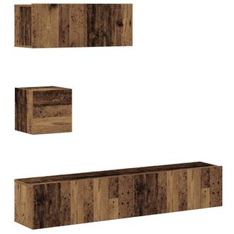 Berkfield Home 4 Piece TV Cabinet Set Wall-mounted Old Wood Engineered Wood in Brown