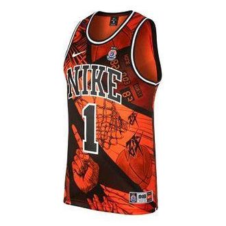 Nike As Hbl Dna Jersey Tank Nike High School League Mens Basketball Vest Orange Red CI9081-890