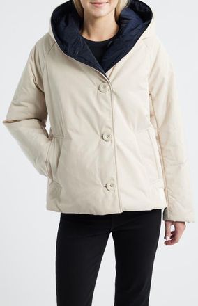 OOF Wear Memory Nylon Water Repellent Reversible Jacket in Panna/Blu at Nordstrom, Size X-Large