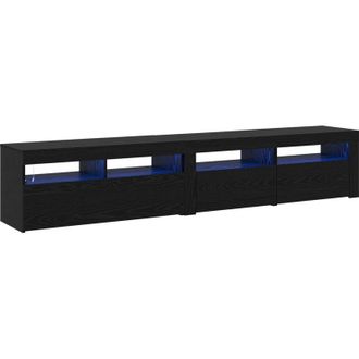 vidaXL Gabinetes Para Tv 2 Pcs Roble Negro 210 X 35 X 40 Cm Vidaxl