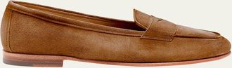 Santoni Carla Suede Penny Loafers