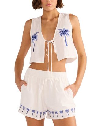 Minkpink Minkpink Isadora Embroidered Linen-Blend Top