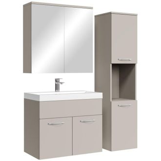 Badplaats Badplaats - Set mobili da bagno Montreal 60 cm - Cashmere - specchio e mobile laterale