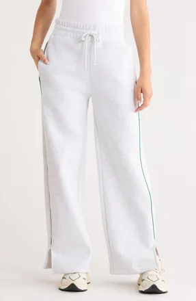 90 Degree by Reflex Finish Line Fleece Sweatpants in Heather Light Grey/Green at Nordstrom Rack, Size X-Large