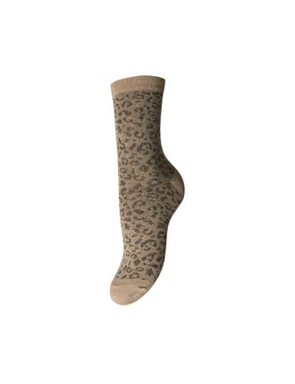 Pieces Womens Pcsebby Glitter Long AOP Noos Socks, Fossil/Detail: Morel, One size