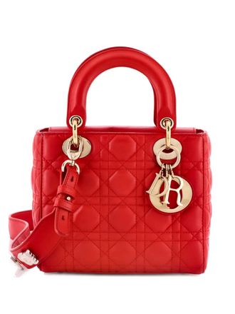 Dior My Lady Dior Bag Cannage Quilt Lambskin satchel - Rood