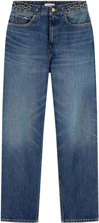 Tommy Hilfiger Flag Horsebit Regular Tapered Ankle Jeans - Dames - Regular Fit Jeans - Blauw - W29 L32 - Katoen - Jeans