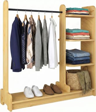 VCM Perchero De Madera Con Estante Lempu L 110x106x35 - Vcm
