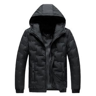 Generic Winter Jacket Mens Comfortable Hooded Jacket Mens Quilted Jacket Mens Warm Over Mountain Jacket Mens Leisure Softshell Jacket for Men Casual Down Jack