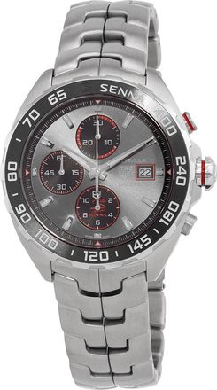 Tag Heuer Pre-owned Tag Heuer Formula 1 X Senna Chronograph Automatic Grey Dial Mens Watch CAZ201D.BA0633
