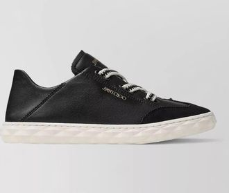 Jimmy Choo London diamond light leather sneakers contrast sole
