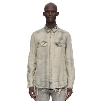 Rick Owens Denim Outershirt 6755 - Shirts - Hombre - Azul - M