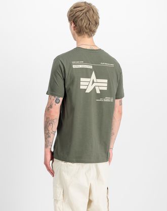 Alpha Industries Rundhalsshirt ALPHA INDUSTRIES Label T BP, Herren, Gr. XXL, gr&uuml;n (schwarz olive), Single Jersey, Obermaterial: 100% Baumwolle, bedruckt, regular fit n