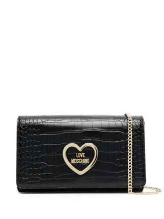Love Moschino crocodile-effect crossbody bag - women - Polyurethane - OS - Black