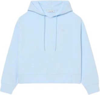 Lacoste Oversized Verstelbare Hoodie - Dames - Hoodies - Blauw - S - Katoen - Hoodies & sweatvesten