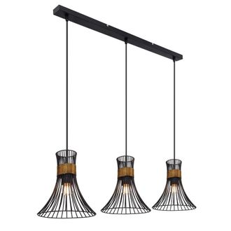 Netlighting Purra Bar Pendant Ceiling Light Black 3x E27