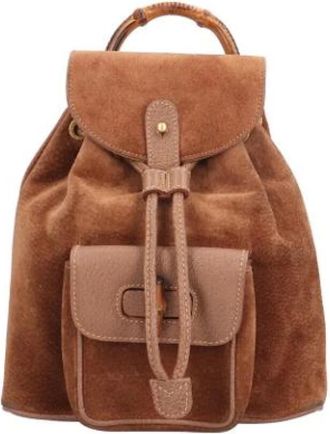 Gucci Pre-owned Vintage Rugzak - Dames - Vintage Rugzakken - Bruin - ONE Size - Leer - Vintage