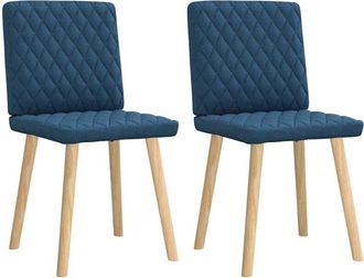 vidaXL Sillas de comedor 2 unidades tela azul Vidaxl
