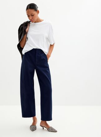 Contemporaine Womens Cotton-lyocell chino pant Fit: Barrel leg, high rise