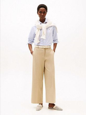 Tommy Hilfiger Anti-Wrinkle Wide Leg Cropped Trousers