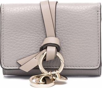 Chlo&eacute; Alphabet tri-fold wallet - women - Calf Leather/Cotton/Polyester - One Size - Grey