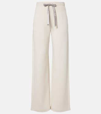 Max Mara Cotton-blend jersey wide-leg sweatpants