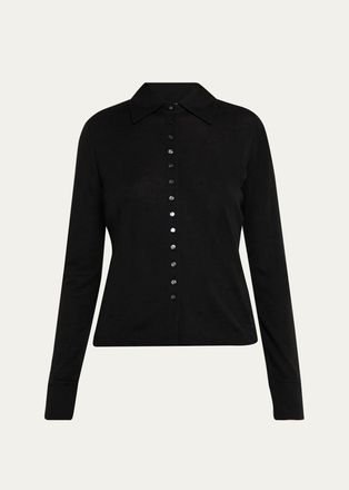 Vince Multi-Button Collared Cardigan Top