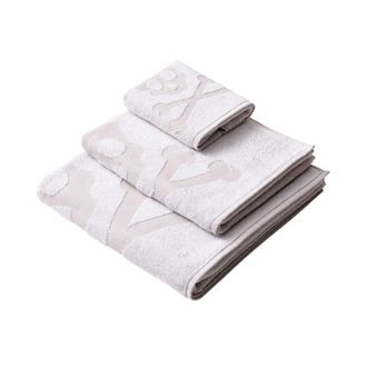 Scalpers Set 3 toallas de ba&ntilde;o blanco de algod&oacute;n 450gsm