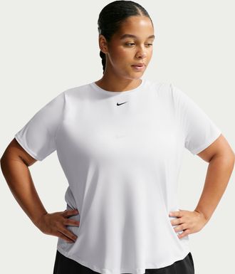 Nike Womens One Classic Dri-FIT Short-Sleeve Top (Plus Size) in White | FN2800-101