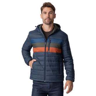Free Country Mens Tri-Color Hooded Puffer Jacket
