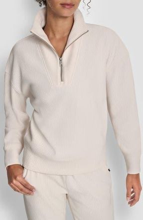 DKNY Tech Ottoman Half Zip Sweatshirt in Sand at Nordstrom Rack, Size X-Small