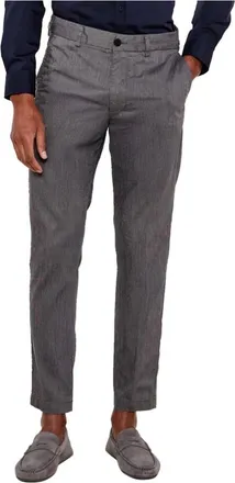 HUGO BOSS Broeken, Heren, Grijs, S, Katoen, Blauwe Chino Broek Slim Fit