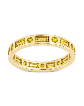 Sterling Forever Sterling Silver Canary CZ Ethel Ring