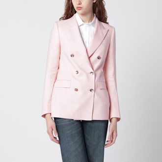 Tagliatore Pink double-breasted linen jacket