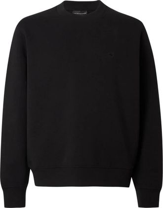 Emporio Armani Crewneck Logo Sweatshirt - Dames - Sweatshirts - Zwart - S - Polyester - Hoodies & sweatvesten
