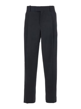 Drôle de Monsieur Le Pantalon Golfeur Black Pants With Concelaed Front Closure In Wool Blend Man