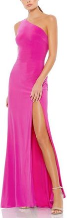 Mac Duggal Jersey One Shoulder Draped Back Gown in Candy Pink at Nordstrom, Size 0