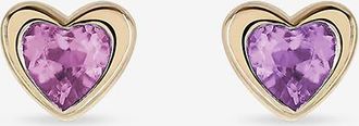 Roxanne First Ohrstecker aus Gelbgold und Saphir Mini Heart