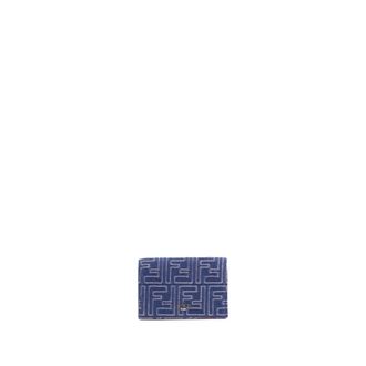 Fendi Wallets & Cardholders, male, Blue, Size: ONE SIZE Denim Business Card Holder with Cover